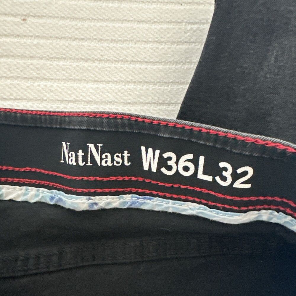 Nat Nast Men’s 36x32 Black Coated Jeans Straight Leg Denim Pants W36 L32 - Picture 11 of 13